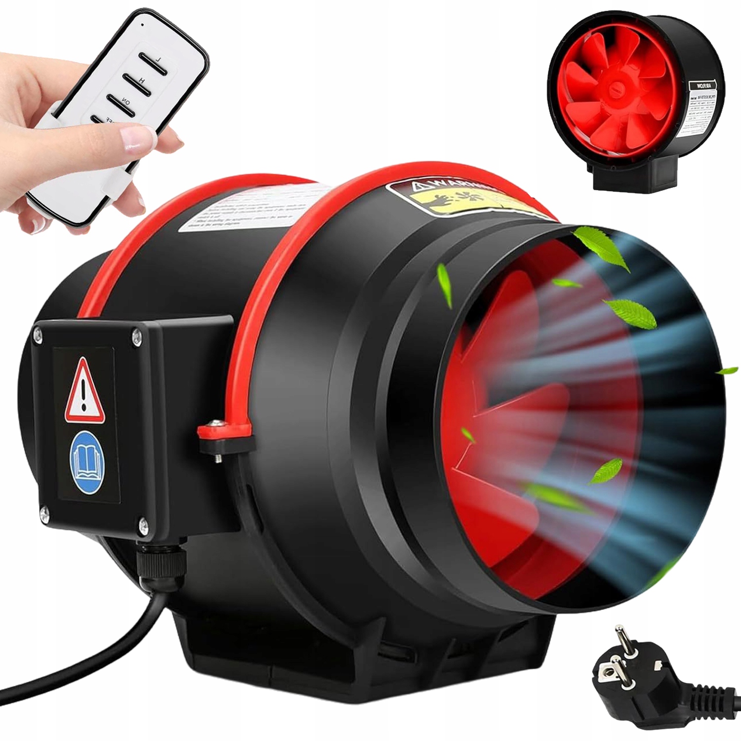 Dvourychlostní Kanálový Komínový Ventilátor S Nízkou Hladinou Hluku Dálkové Ovládání 40 W 100 MM