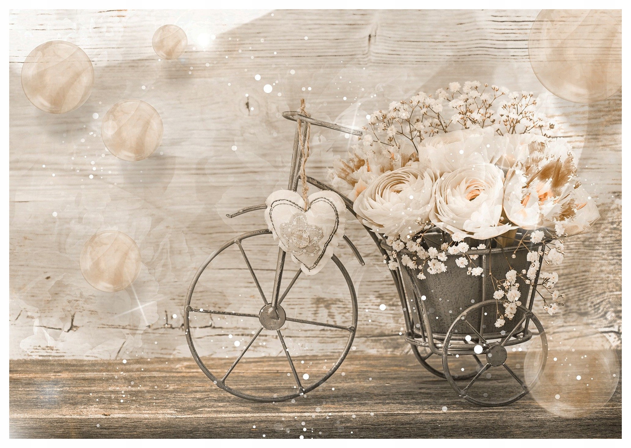 Fototapeta Bicykel s kvetmi Vintage Retro vinylová 208x146 lepidlo