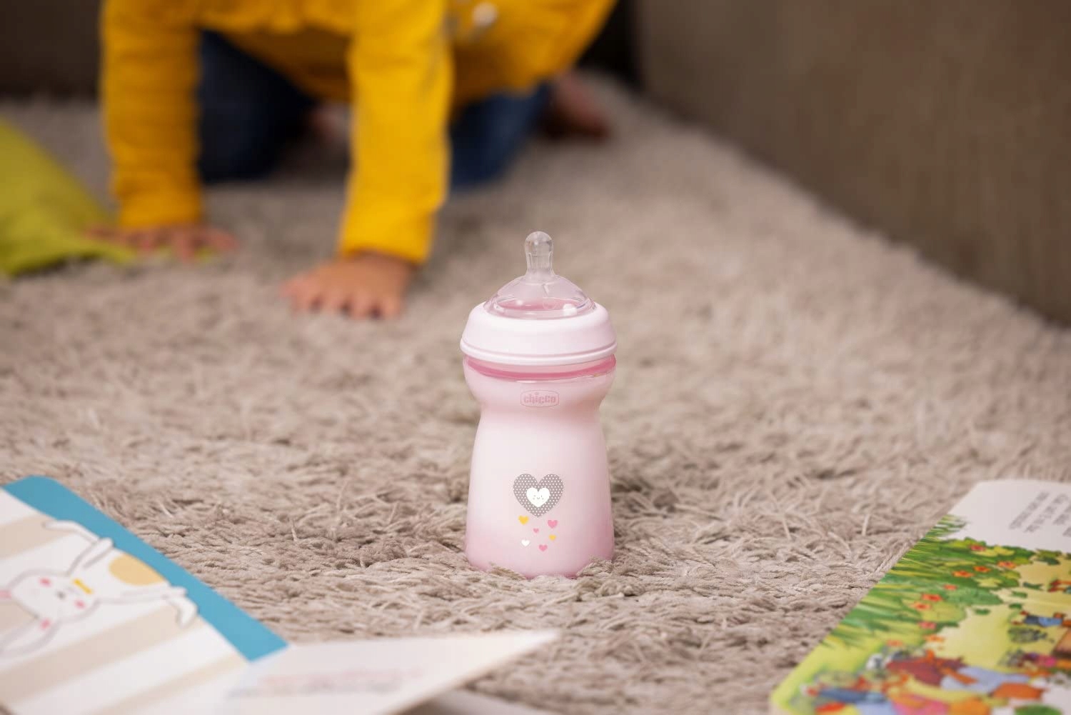 CHICCO Butelka Antykolkowa Dla Niemowląt 6+ Miesięcy 330 ml Różowa — miniatura 6