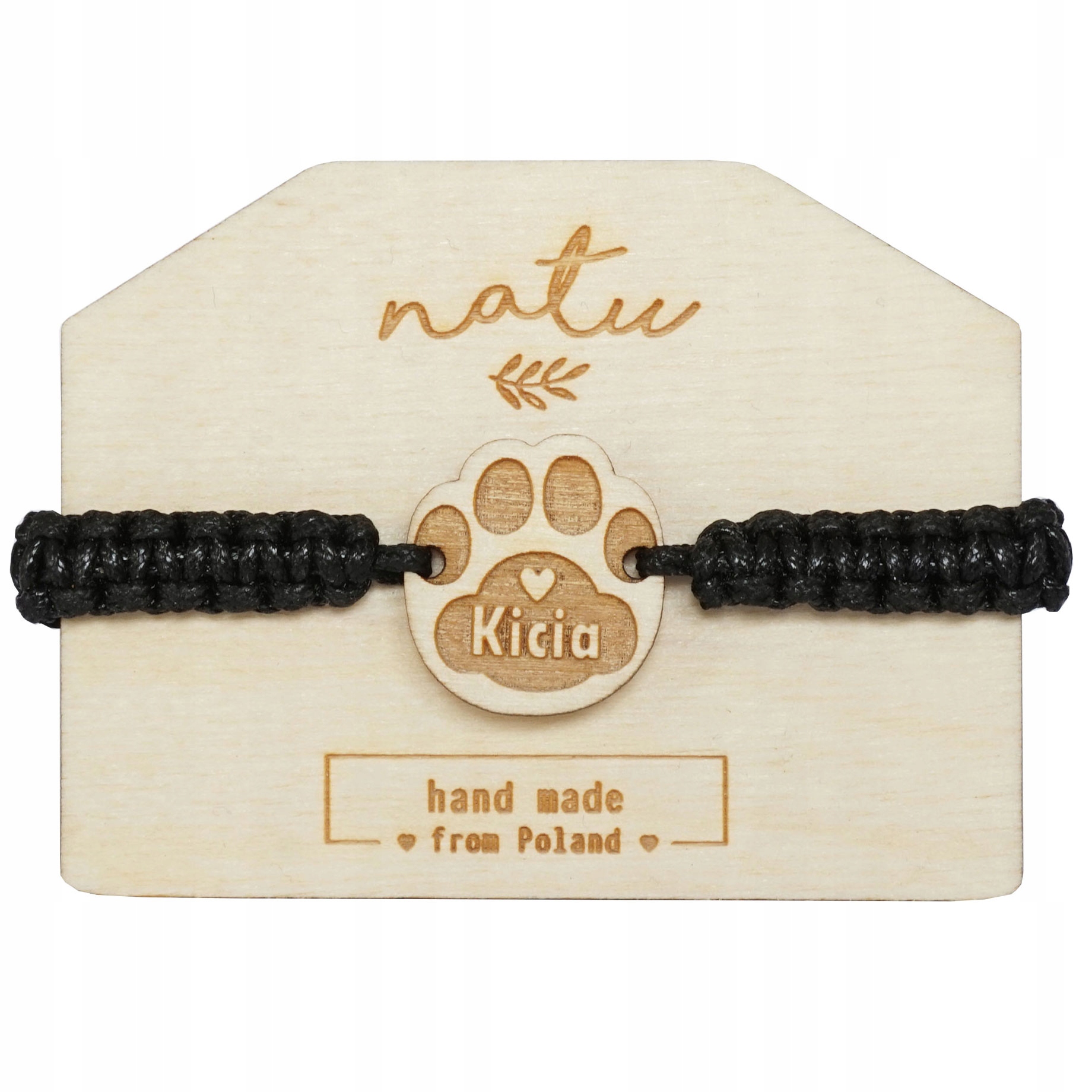 

Bransoletka z imieniem kota Natu grawer hand made