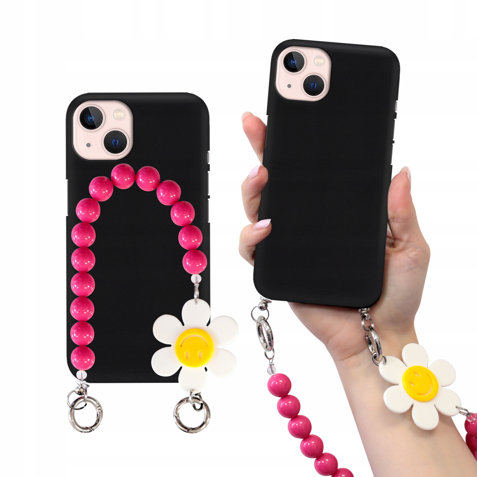 Etui Matowe Do Iphone 13 Stokrotka Malina Uchwyt