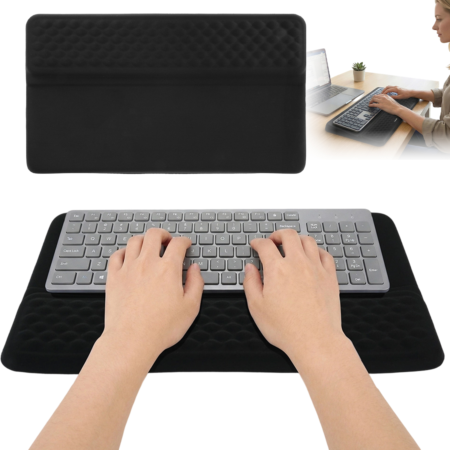 Ergonomická Podložka Pod Zápěstí S Opěrkou Pro Klávesnici, Černá