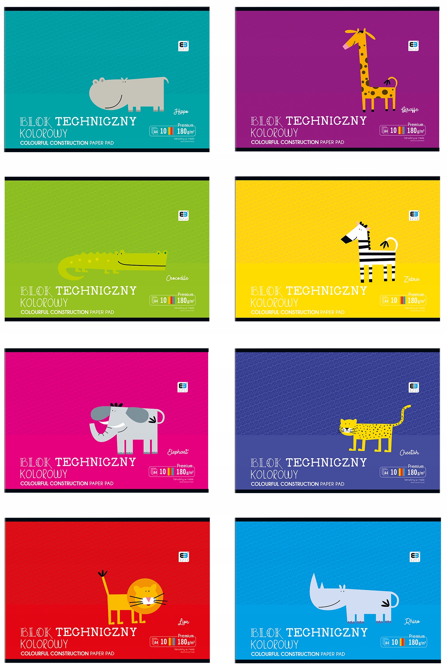 BLOK TECHNICZNY A4 KOLOROWY B&B PREMIUM WZÓR 8 EAN (GTIN) 5902277236876