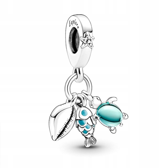 CHARMS ZAWIESZKA ŻÓŁW MUSZLA RYBA MORSKIE TRIO Marka Inna marka