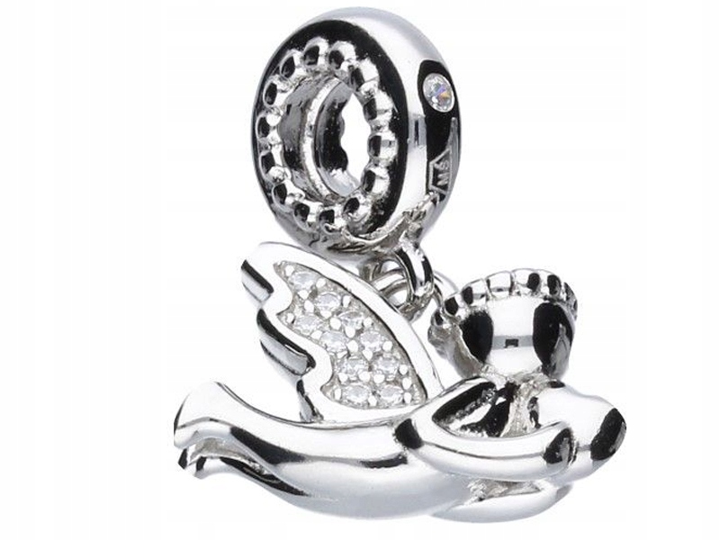 Stříbrný přívěsek 925 bead andílek srdce 4,04g, ideální jako dárek