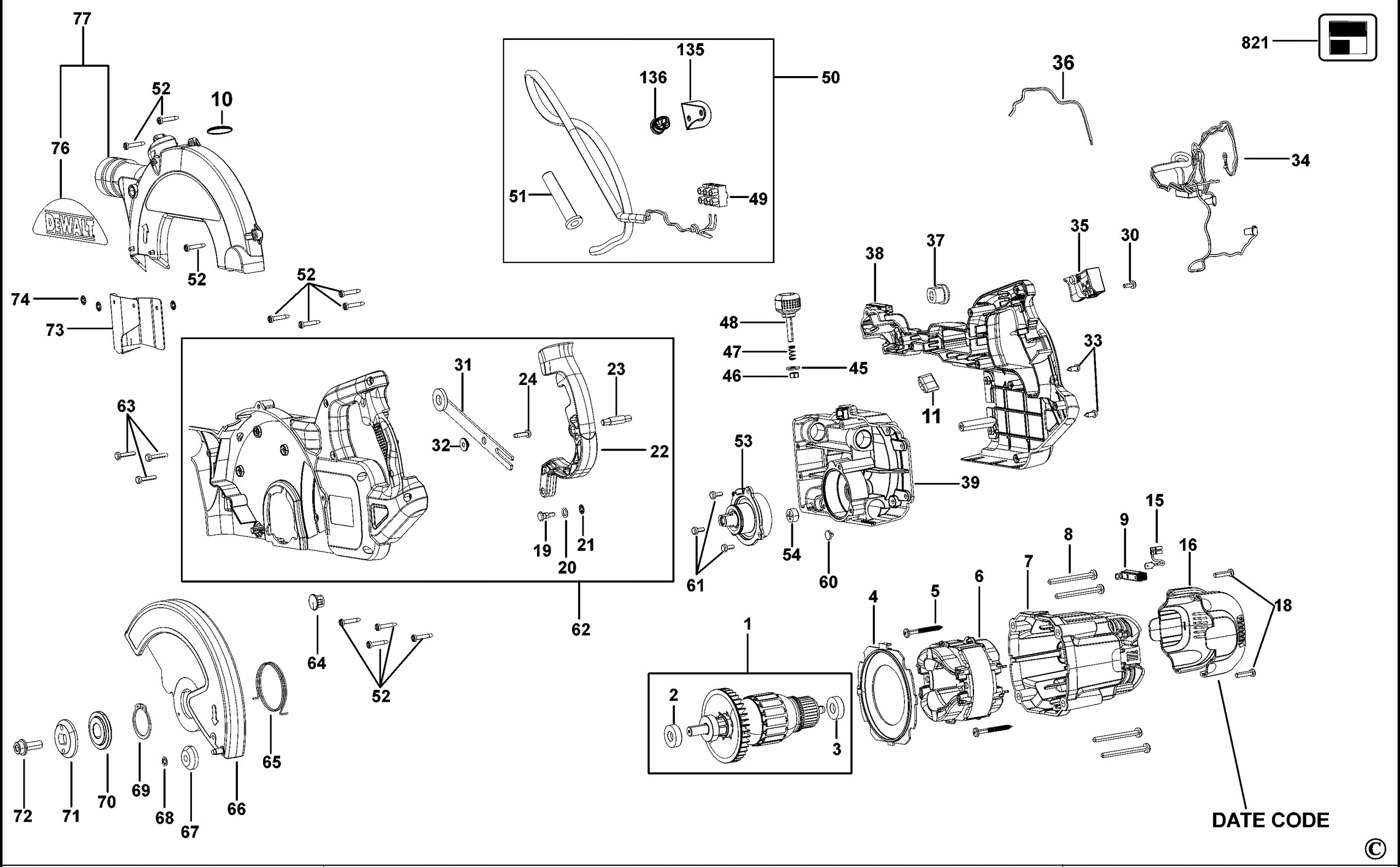 DEWALT 869245-00 ŚRUBA DO DWS773 Rodzaj obudowa