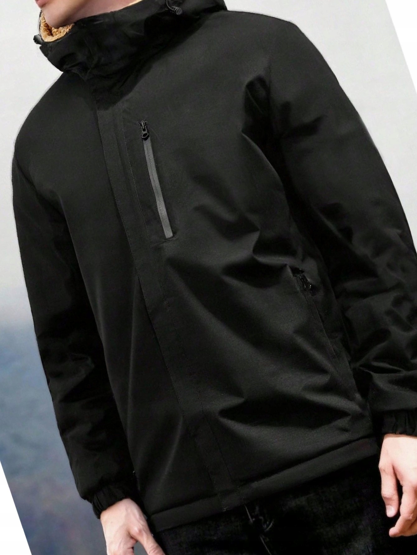 Pánská bunda S Kapucí Černá Přechodová Zateplená Outdoor S