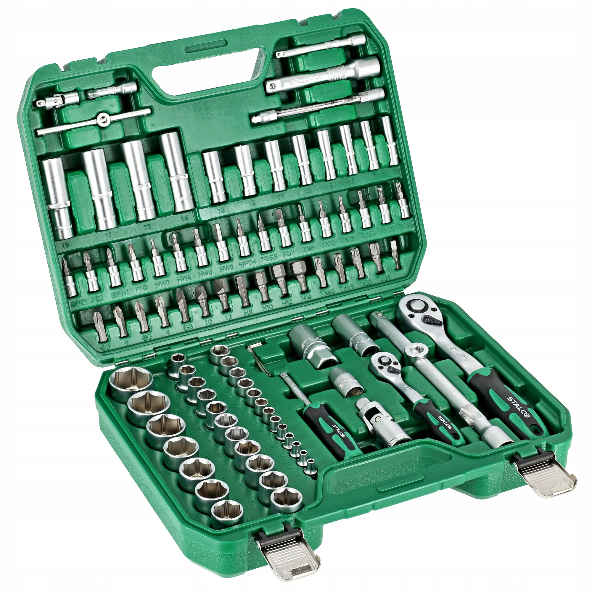 Sada Nástrčných Kľúčov 1/2" 1/4" 94 Kusov Balenie Kufor Stalco