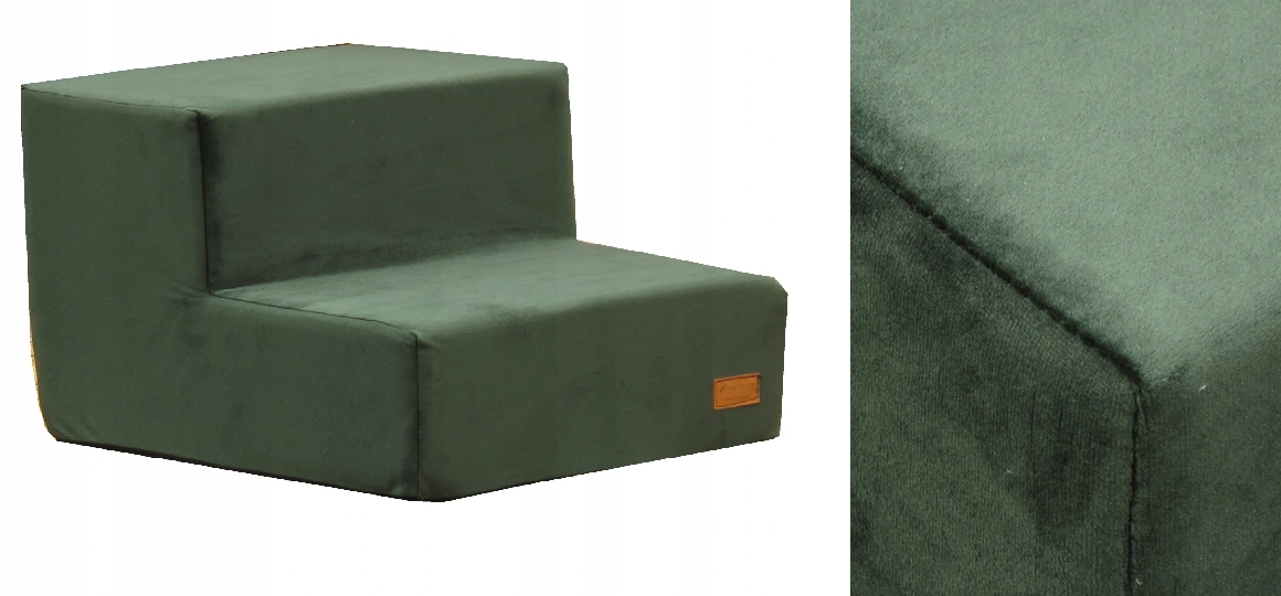Schodki/schody do kanapy velvet głębsze Xs zielony
