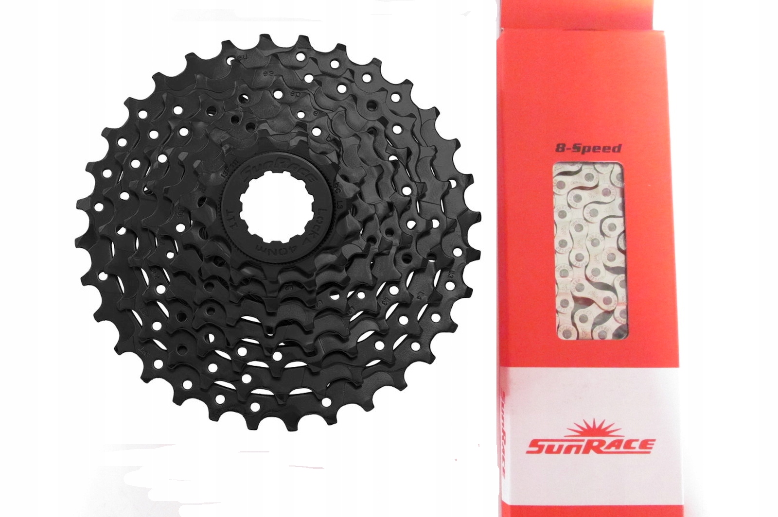 Zestaw kaseta 8 rz Sunrace CSM55 11-34 CNM84 sr