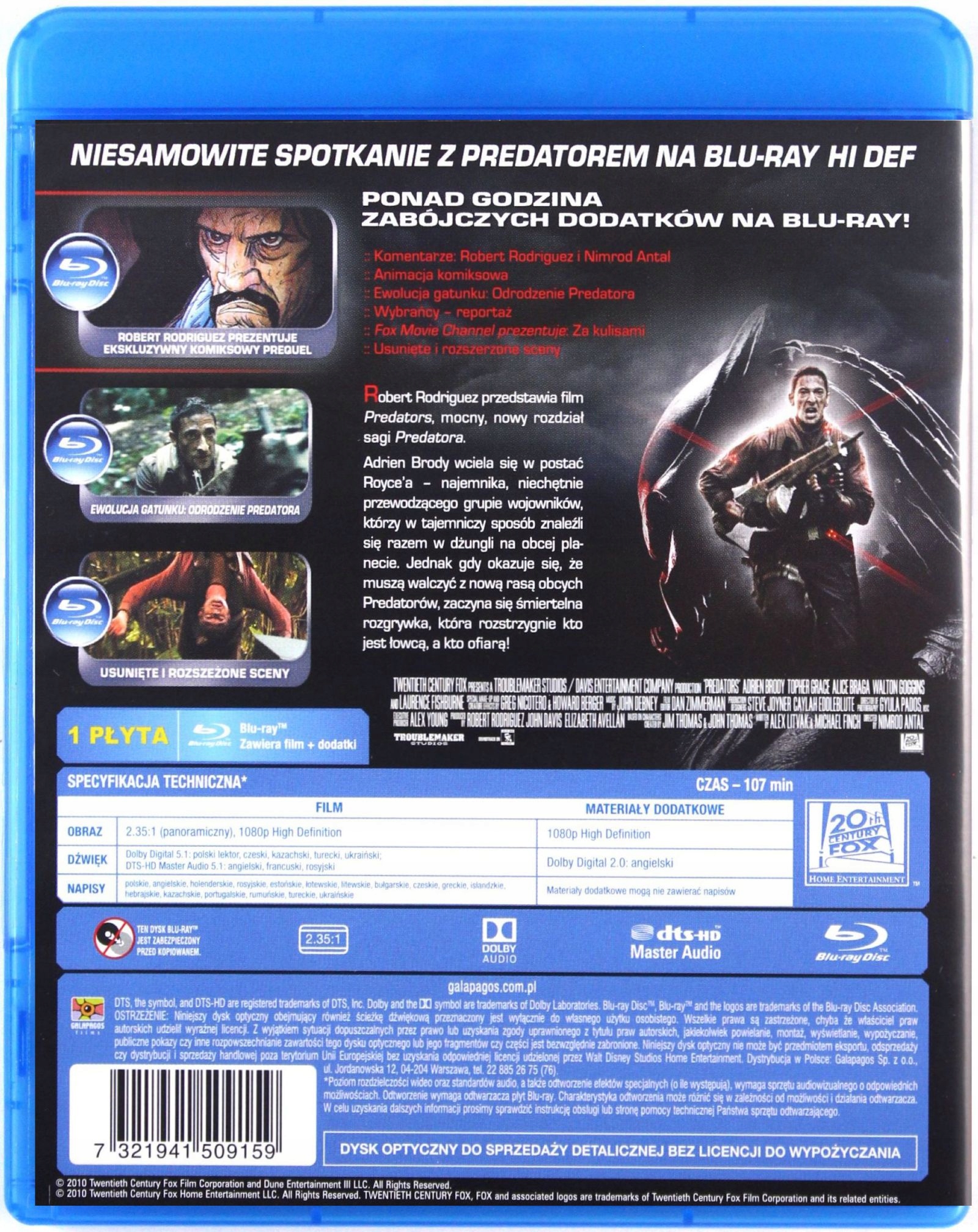 PREDATORS (BLU-RAY) Stan opakowania oryginalne