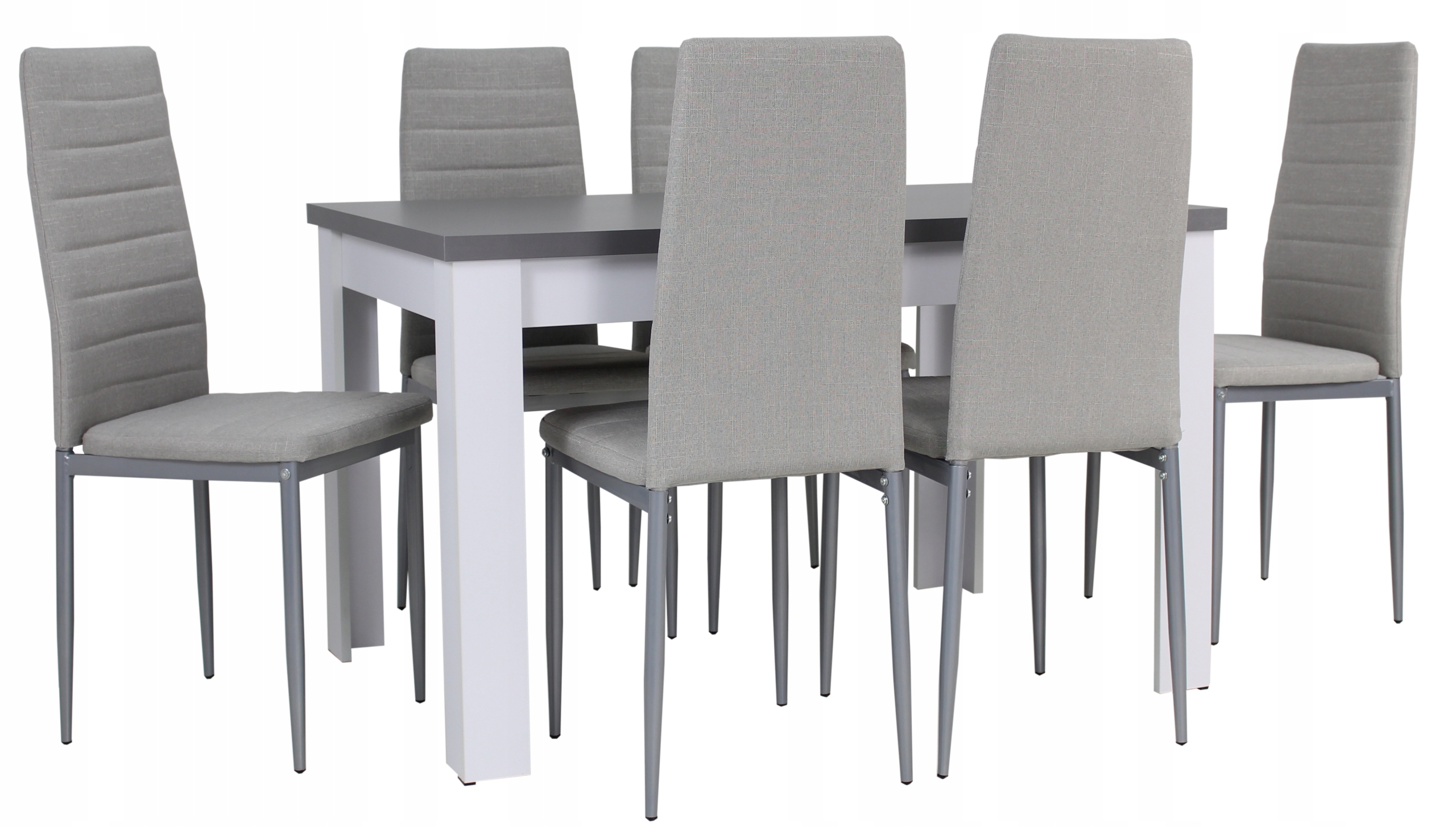 

Stół kuchenny 80x120/160 cm 6 x krzesło metalowe