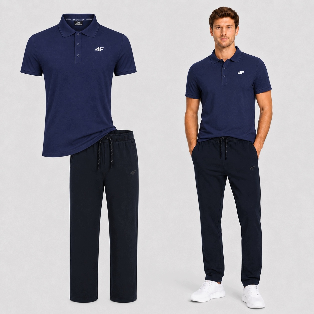Pánský Komplet 4F Polo Tričko Kalhoty Casual Set Pro Každodenní Nošení L SS26