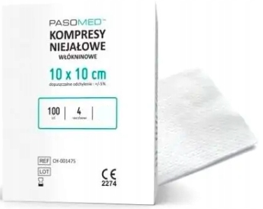 

Kompresy niejałowe 10x10cm 30g/m2 Pasomed 100szt