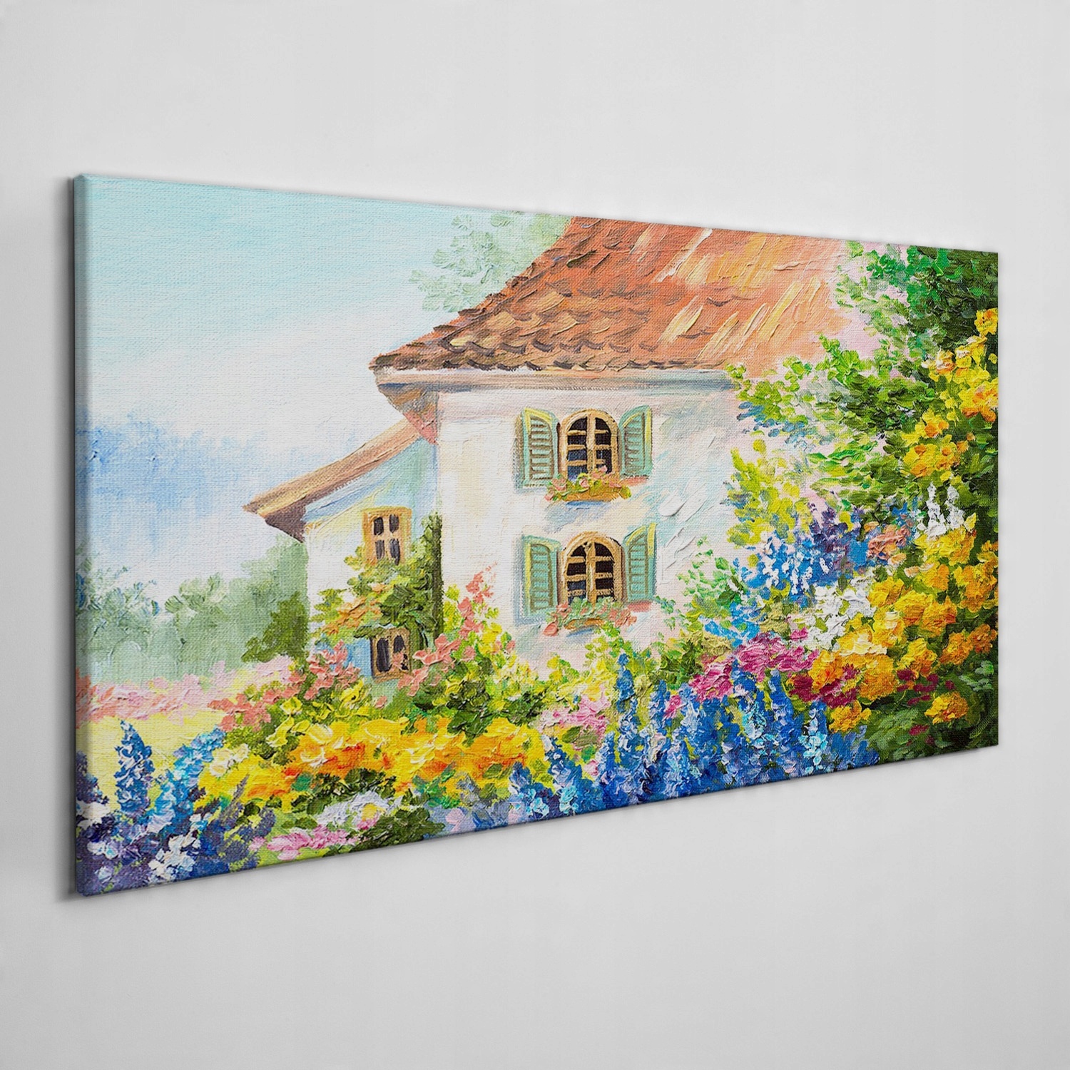 

Obraz na płótnie Wieś kwiaty dom przyroda 120x60