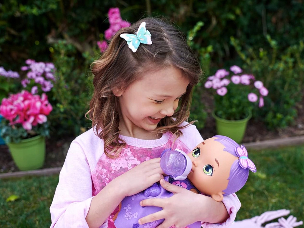 MY BABY GARDEN LALKA BOBAS MOTYLEK 30CM +AKCESORIA PIJE SIUSIA Płeć dziewczynki