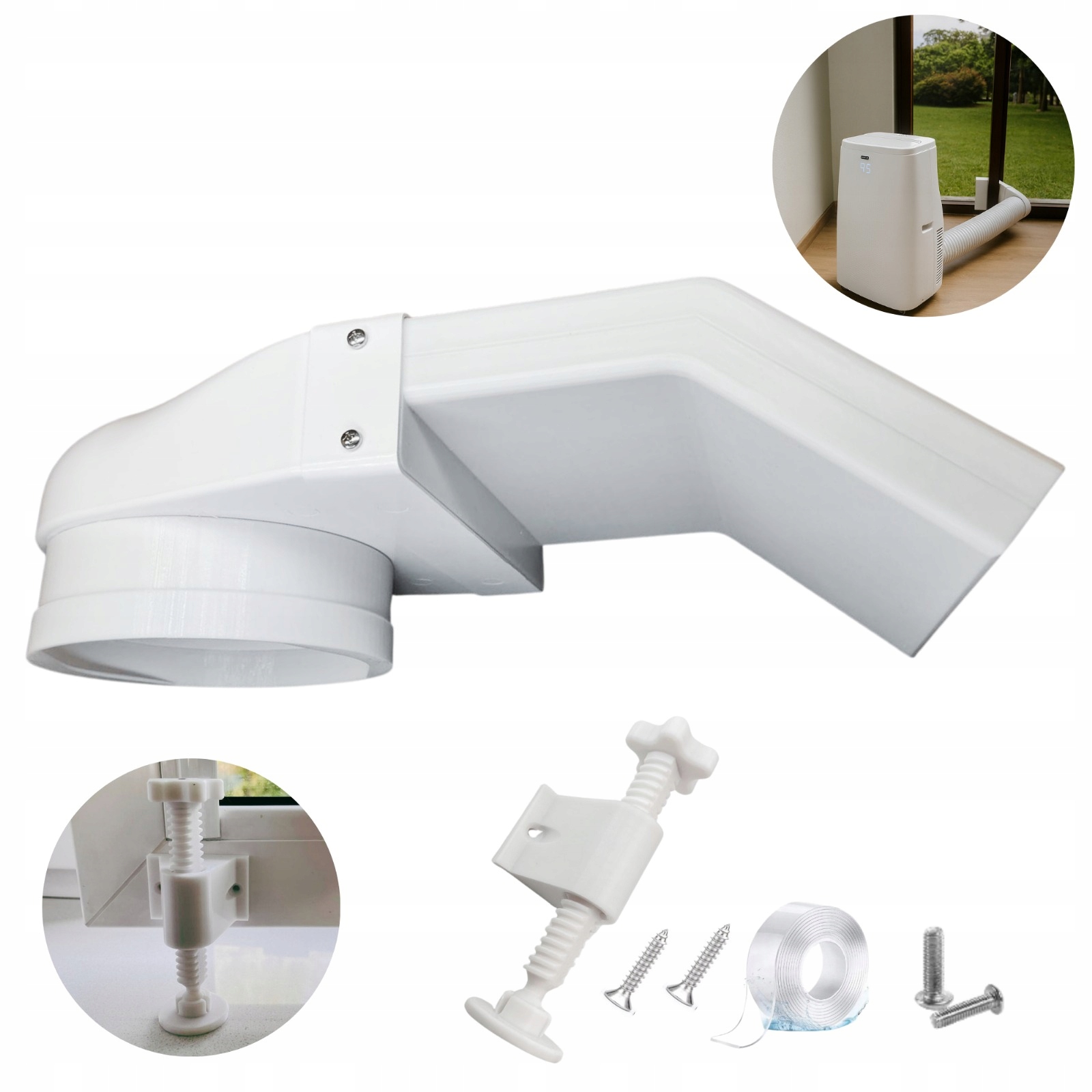Sada Univerzální okenní adaptér trubky klimatizace 15 Koncovka zámek