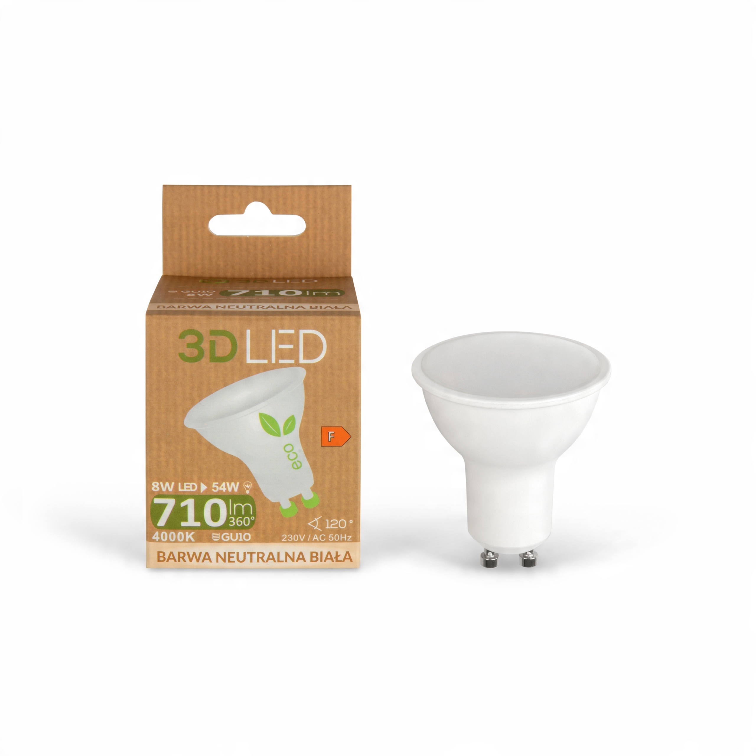 

Halogen ledowy 3LED GU10 8W barwa neutralna