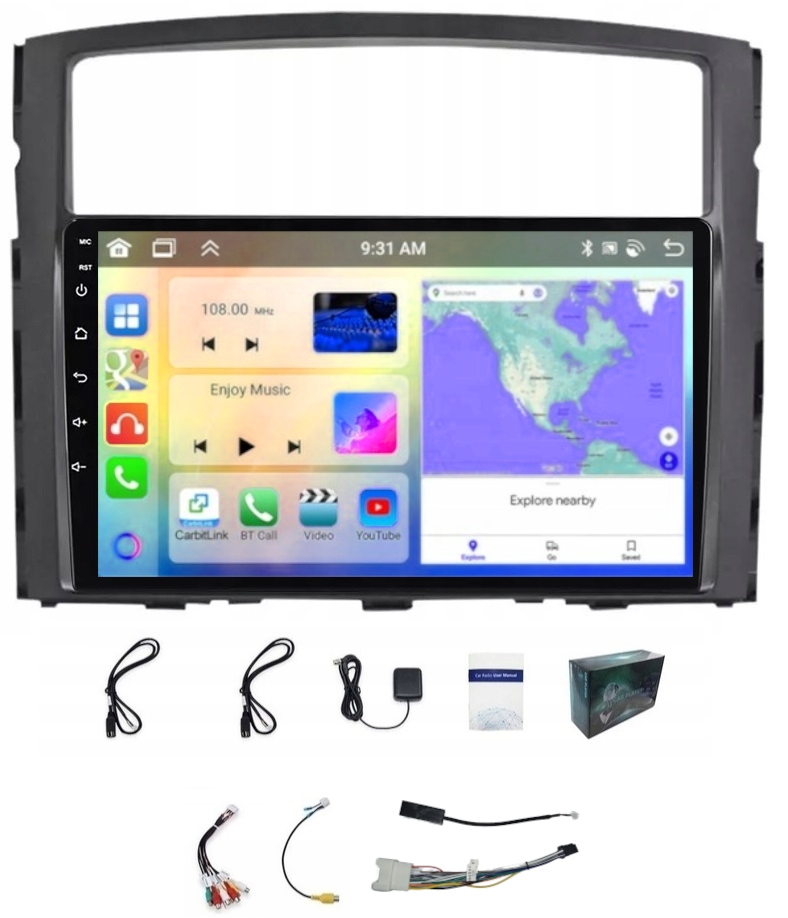 Android Rádio Navigace Mitsubishi Pajero 2006-2014 Carplay 6GB Ram 128GB Rom
