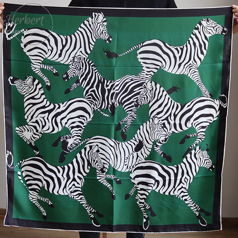 100% Hedvábí Šátek Dámská Kvalita Vzor Šátek 90cm