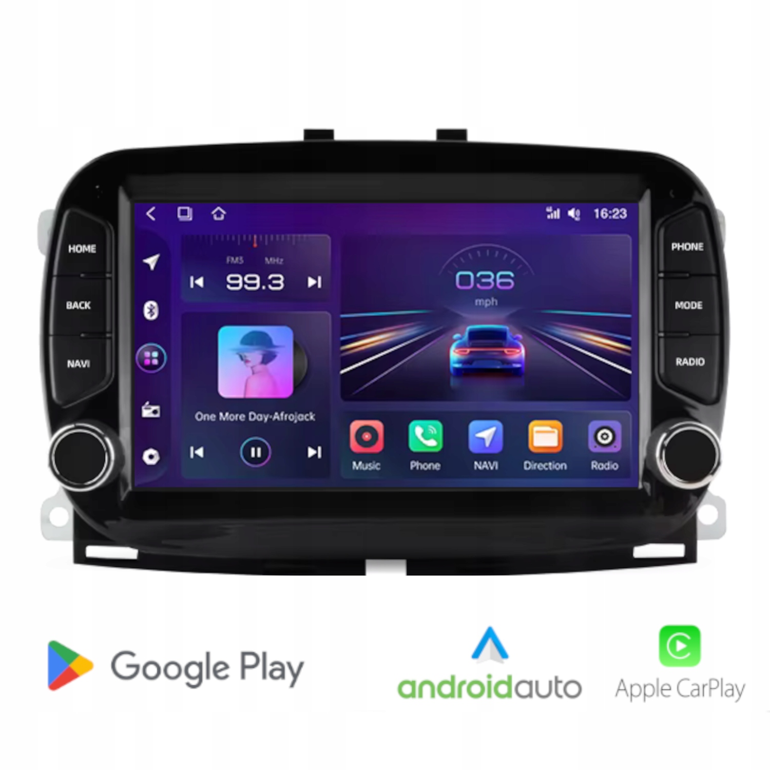 Radio Android do Fiat 500 (2015-2019) Carplay Android Auto