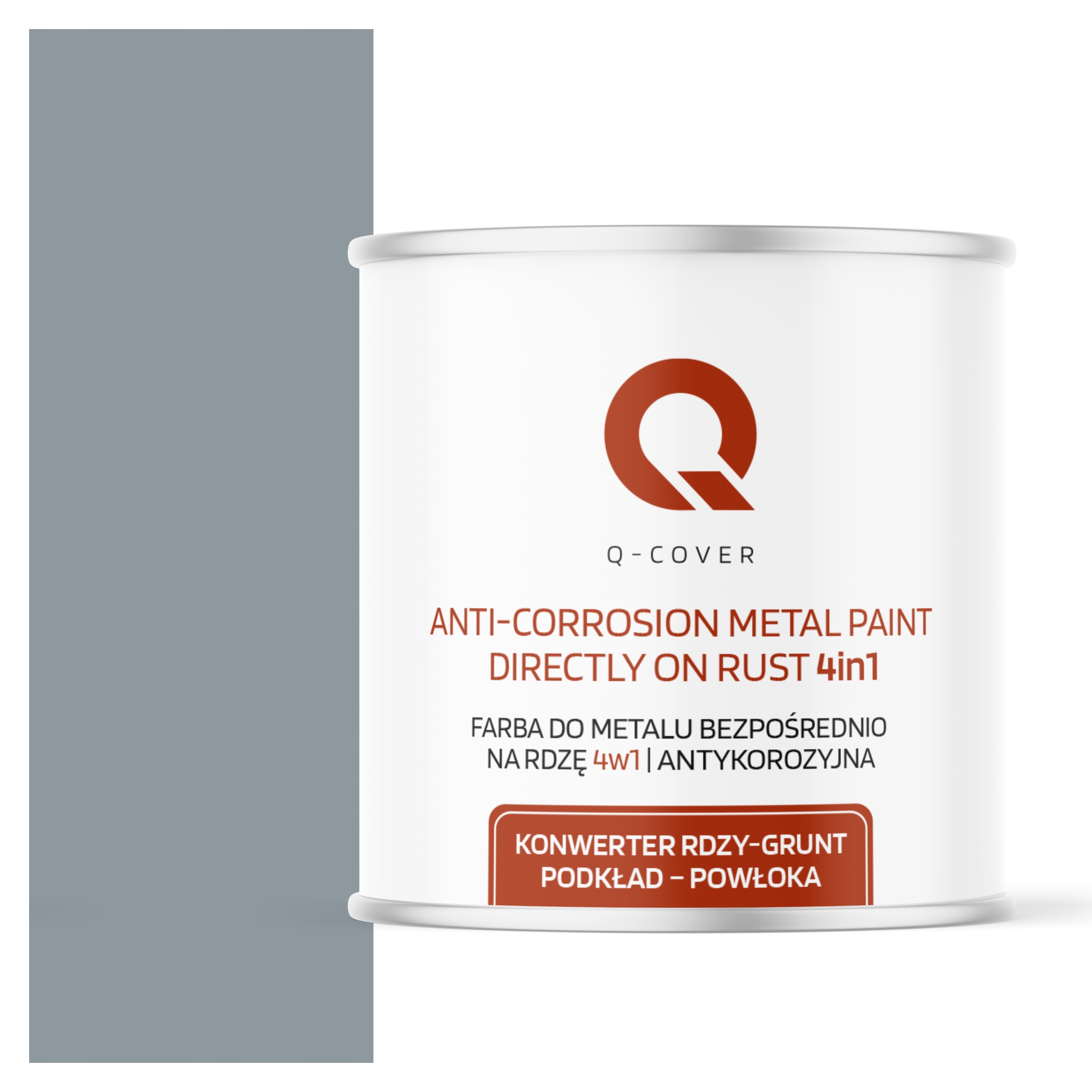 Farba Na Kov Na Hrdzu Liatinová 4v1 Šedá Modrá Ral 7001 Polomat 2.5L