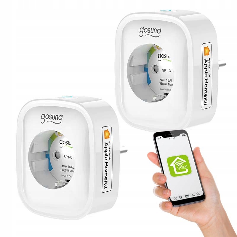 

Gosund Inteligentne gniazdko WiFi HomeKit 2szt