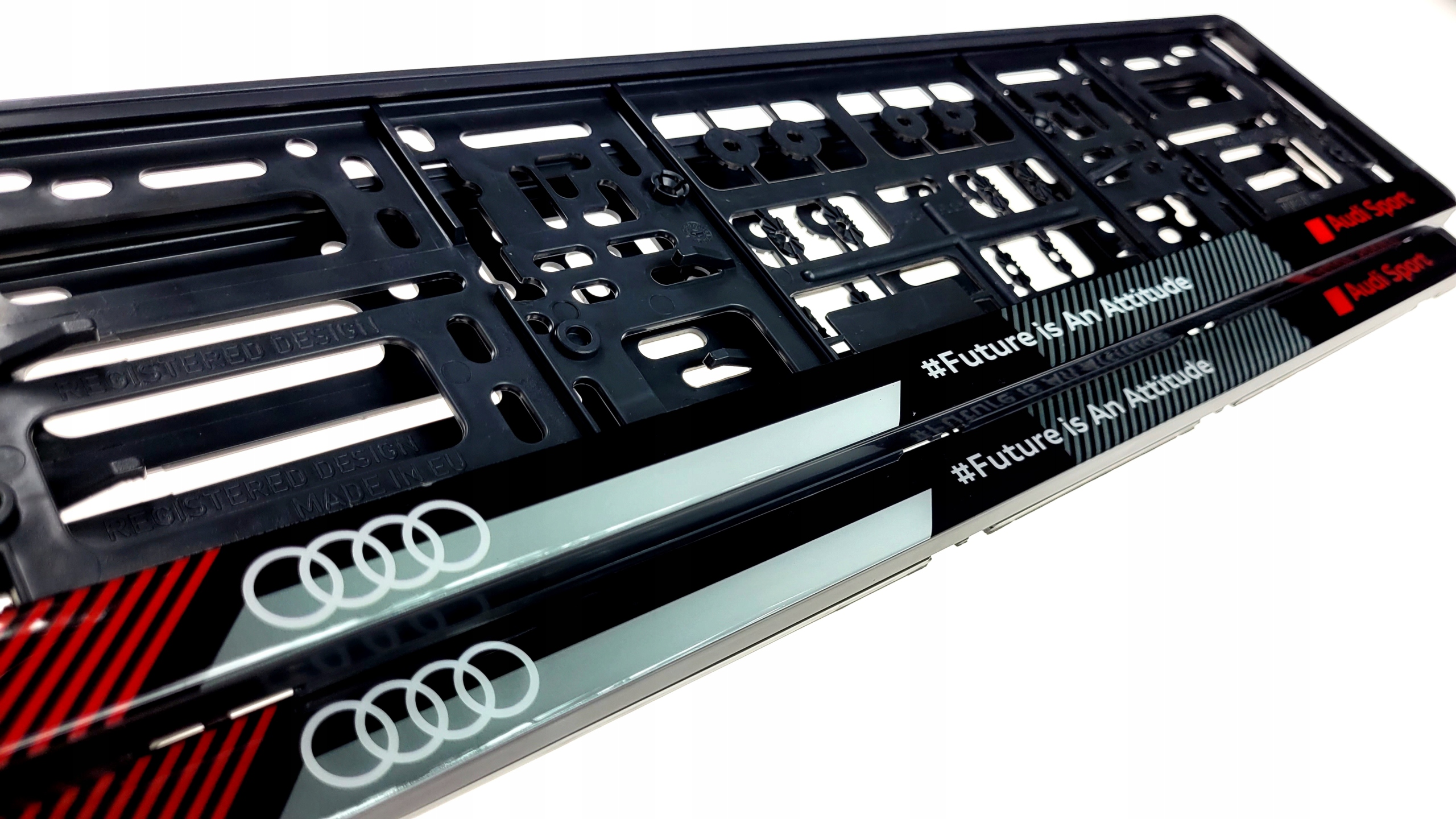 Ramki do tablic rejestracyjnych Audi Sport Future Is An Attitude Żelowe