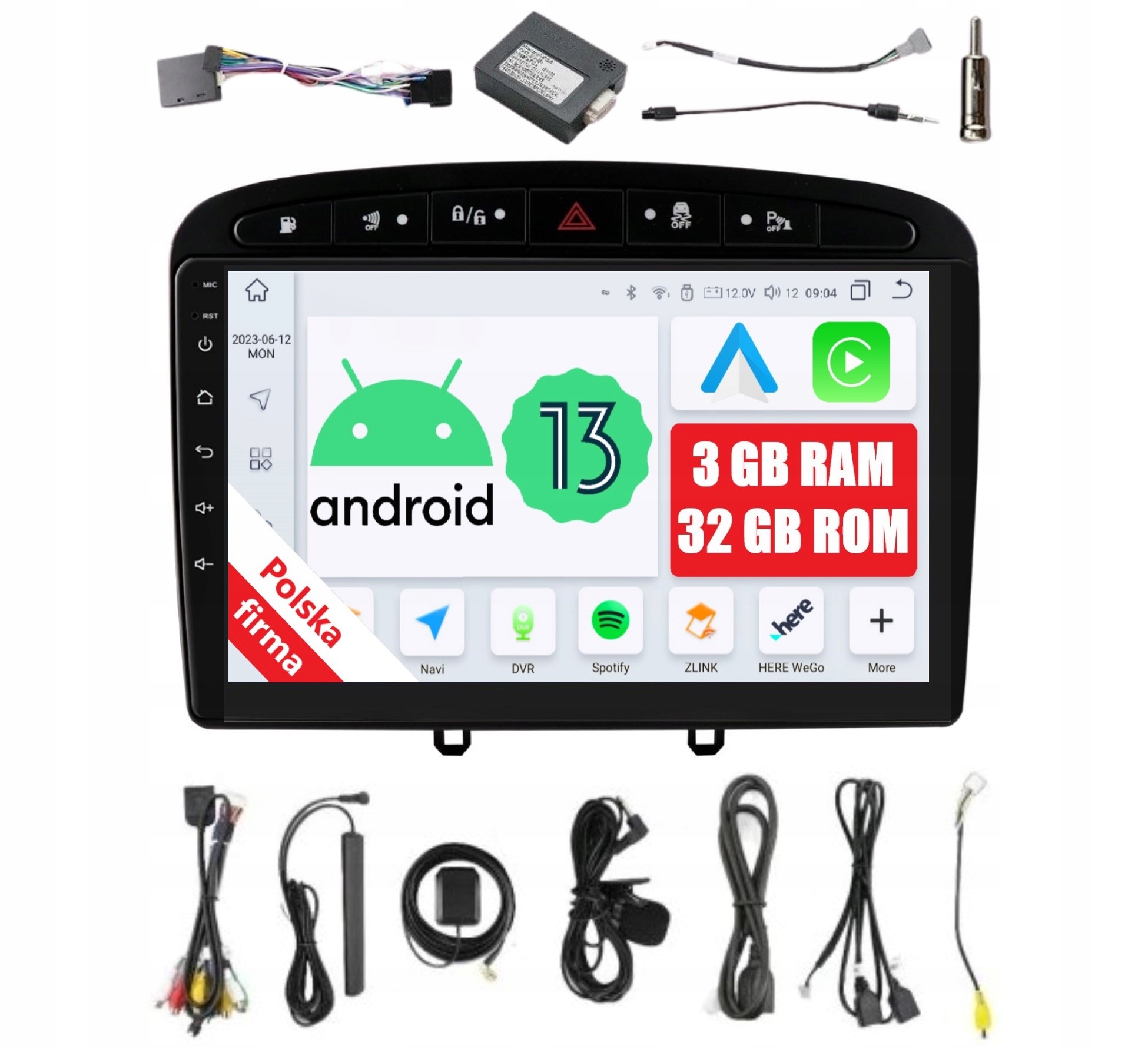 Navigační Rádio Android Peugeot 308 308 Sw 308 CC Carplay Dsp 3/32 Gb Lte