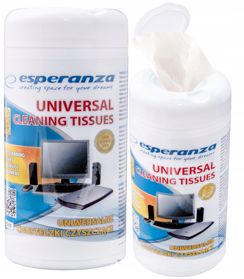 ESPERANZA CHUSTECZKI CZYSZCZĄCE ANTYSTATYCZNE x100