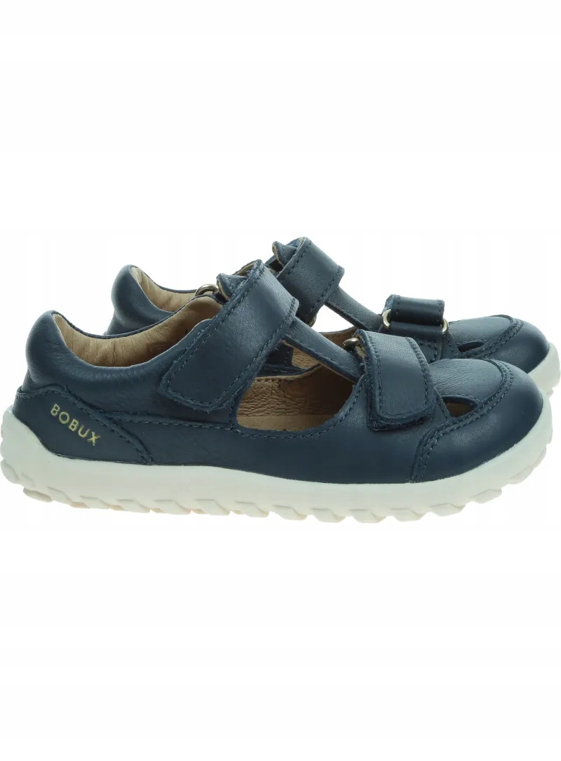 Sandały barefoot skórzane dziecięce na rzepy Bobux Alpha Troop Navy 30