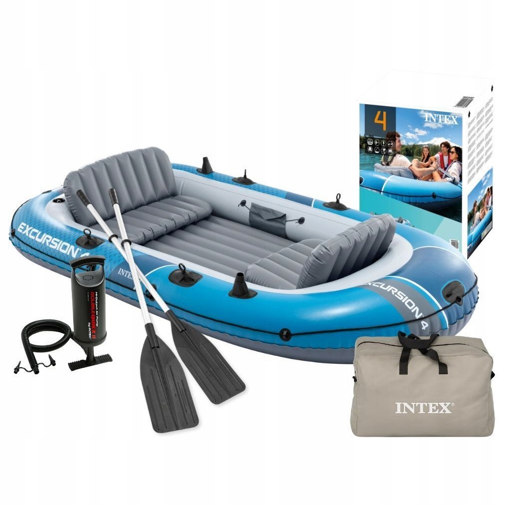 Nafukovací člun Intex 66324 Sport Series Excursion 4 Set šedá