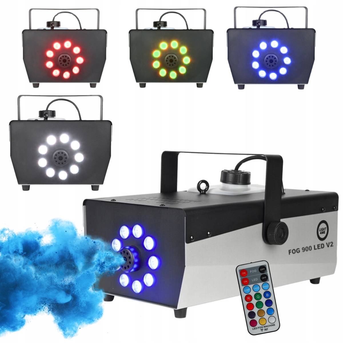 Wytwornica Dymu Dymiarka Maszyna Do Mgły Mocna 900W Ślub Wesele Klub Led