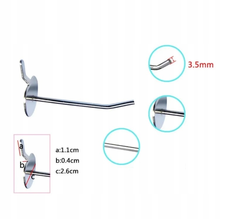 Haczyk HAL1 uniwersalny do tablic perforowanych PB Rodzaj uchwyty pojedyncze