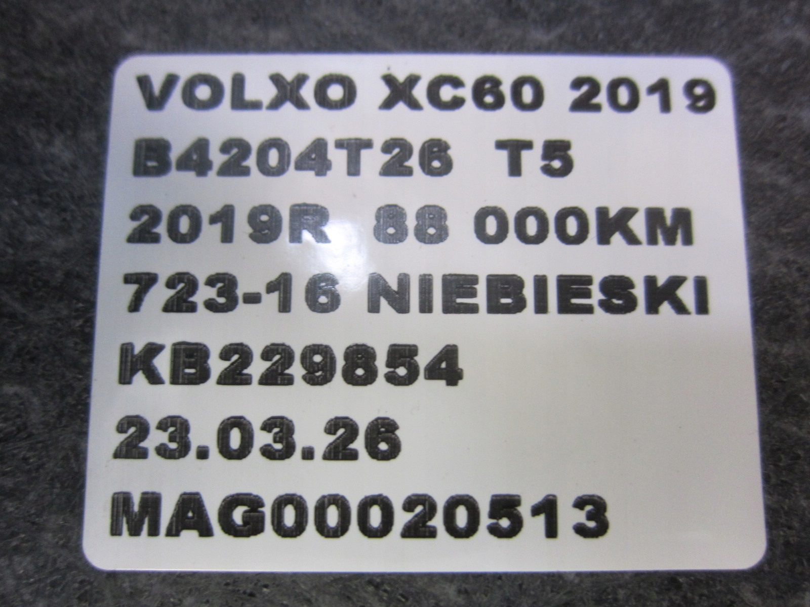 VOLVO XC60 II XC 60 floor boot mats MATA original 32205733
