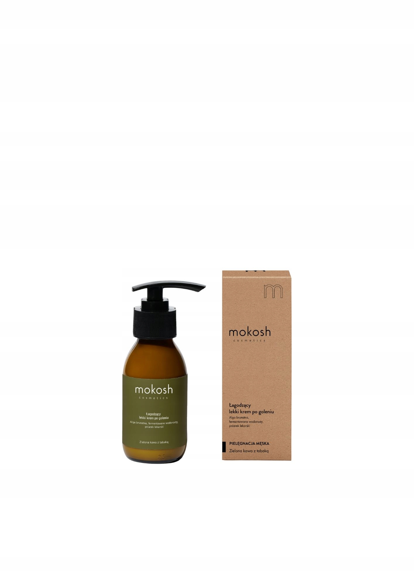 Mokosh, łagodzący lekki krem po goleniu, zielona kawa z tabaką, 90 ml