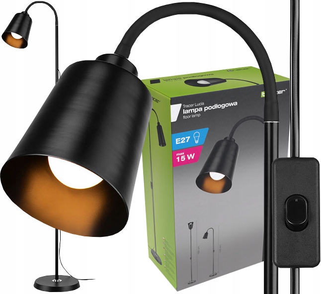 Lampa podłogowa Tracer Lucia E27 15 W czarna TRAOSW47347