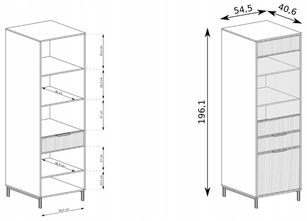 meble LS 05 nowoczesna witryna do salonu ryfle indigo LINKA STYLES Kod producenta JS_LS_05_IN