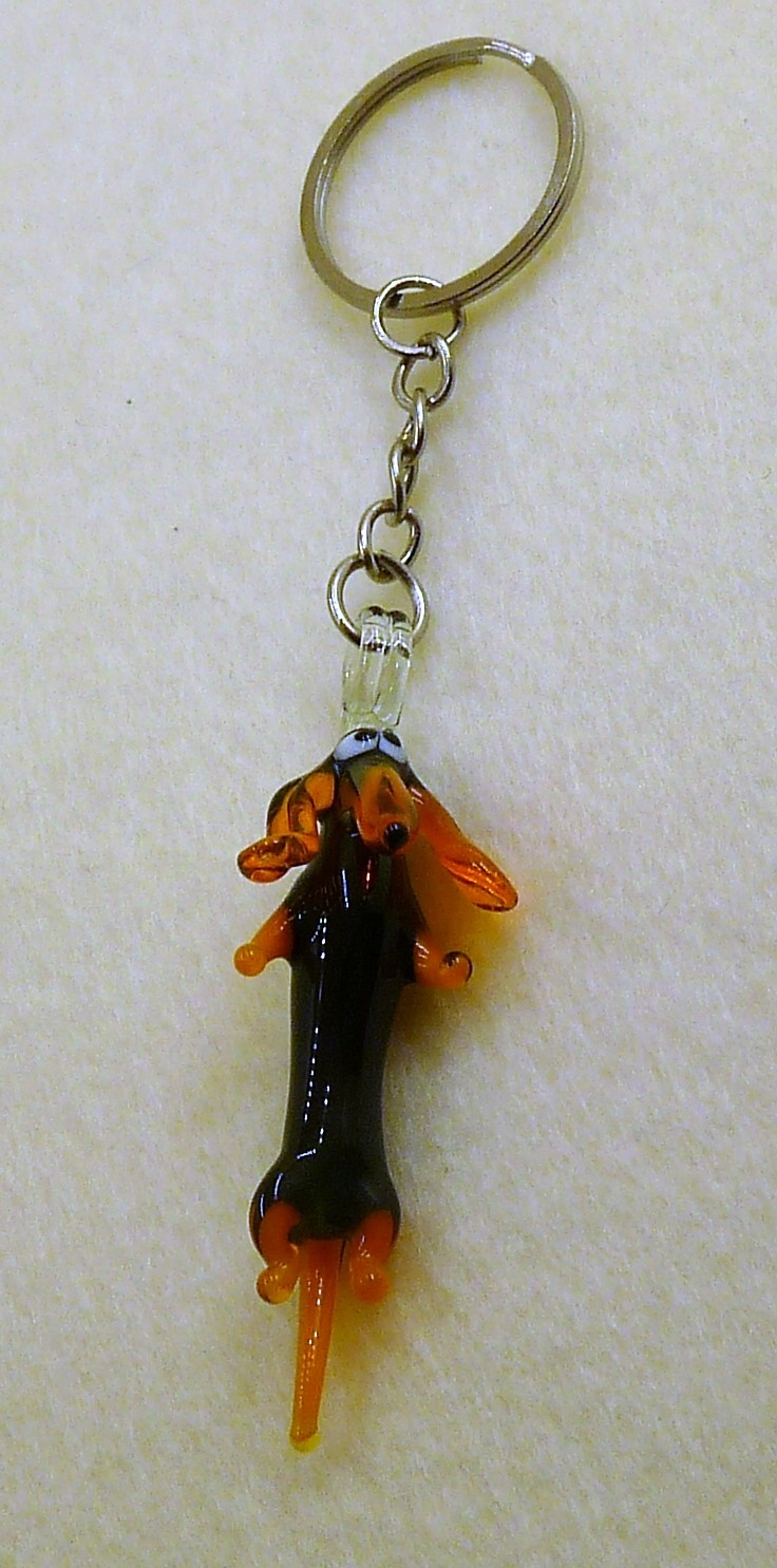 

Brelok szklany Jamnik Czarny/ Pies/ Piesek Fs