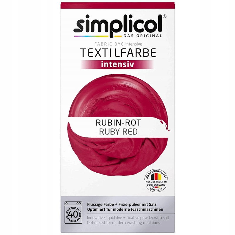

Simplicol farba do ubrań tkanin Rubin czerwony