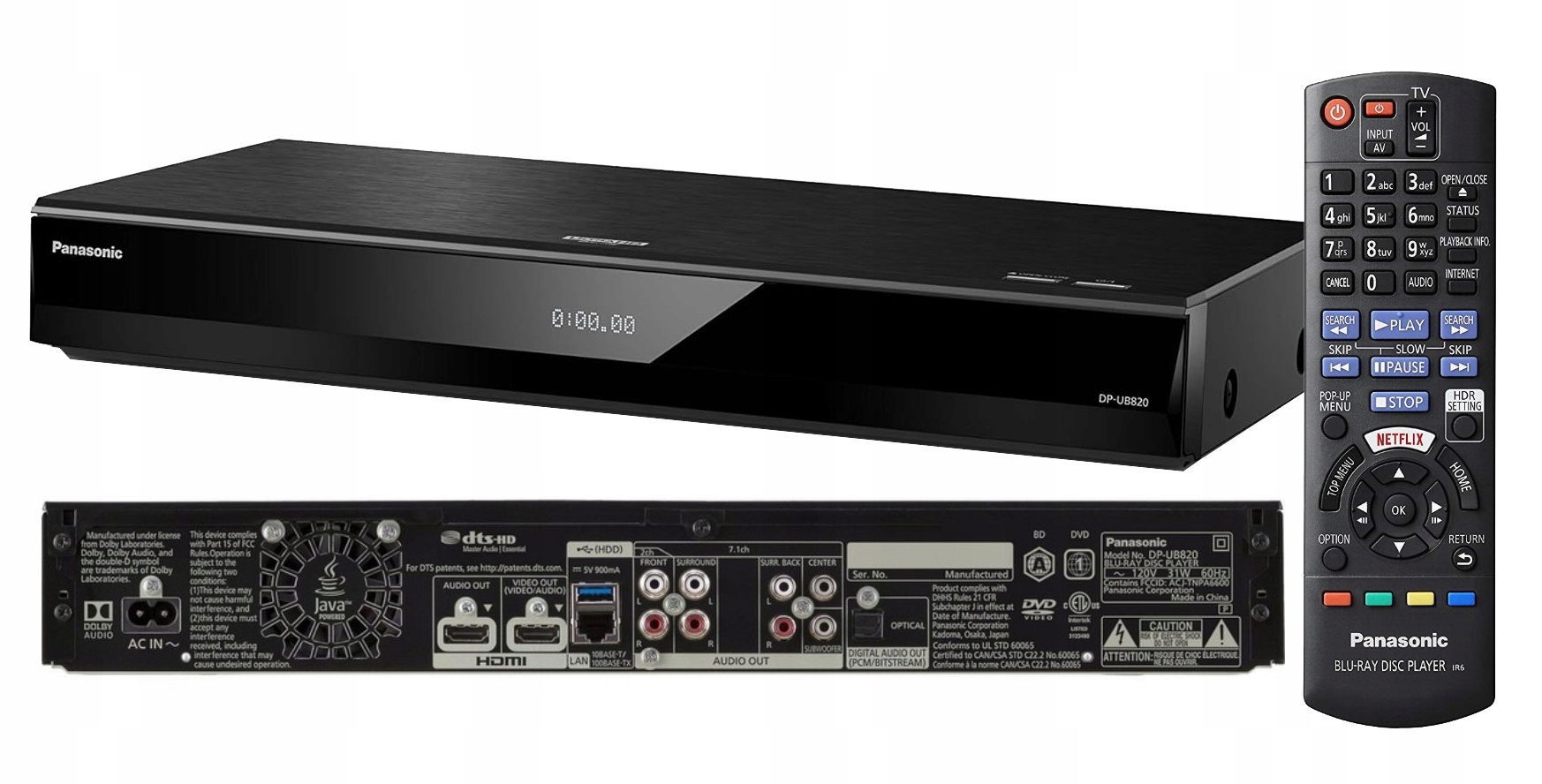 Prehrávač Blu-ray Panasonic DP-UB820 4K Ultra Hd Dolby Vision Wifi DVD CD