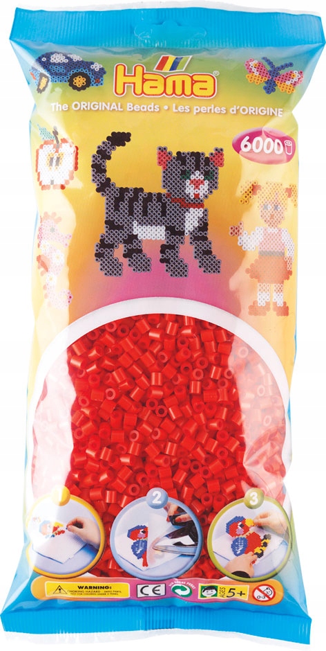 

Koraliki 6000 szt czerwone Hama MIDI 205-05