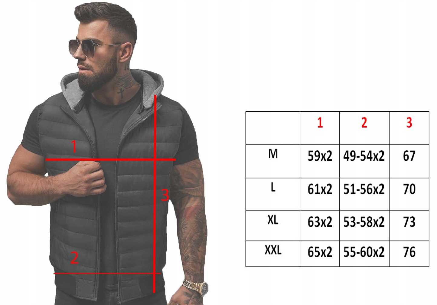 KAMIZELKA MĘSKA BEZRĘKAWNIK CZARNA PIKOWANA KAPTUR LEKKA WIOSENNA roz.L Materiał dominujący poliester