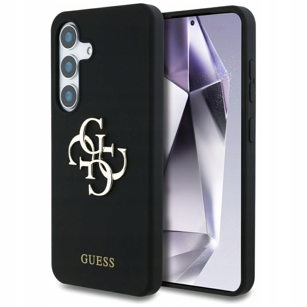 Pouzdro Guess Silicone Big 4G Logo Bottom Script pro Samsung Galaxy S25, černé