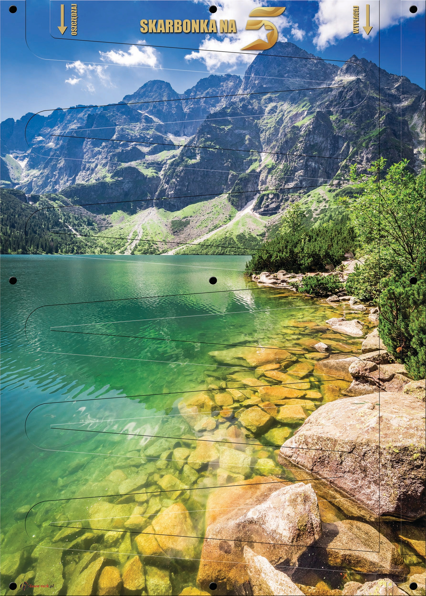 Pokladna Na Peníze 5 Pln XXL nástěnný obraz 50x70 cm Morskie Oko