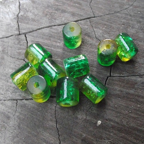 Crackle Walce Zielone 7x8MM 10SZT
