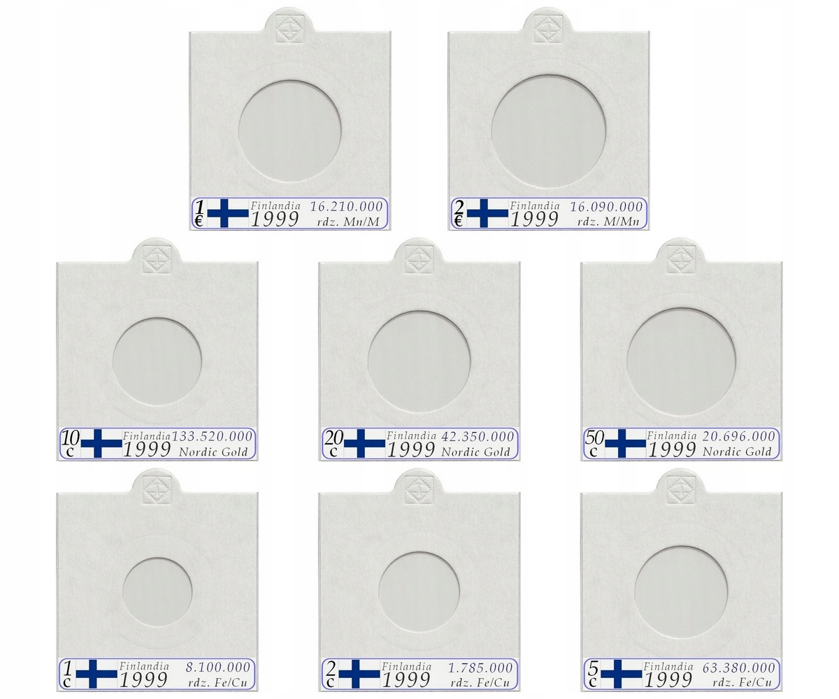 Sada 162 kusů mincí pro euromince Finsko+popisy