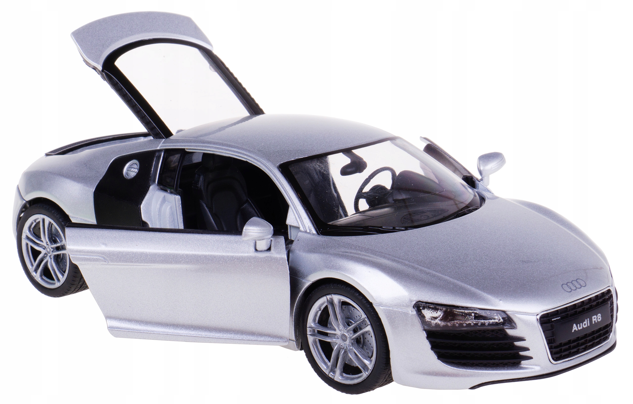 Audi R8 Model Kovový Welly 1:24 Stříbrná Autokolekce