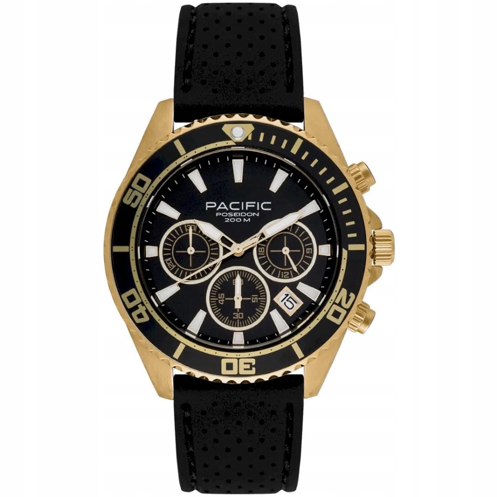 Pacific Poseidon SMPA-2004-04 zlaté pánské hodinky chronograf 200M