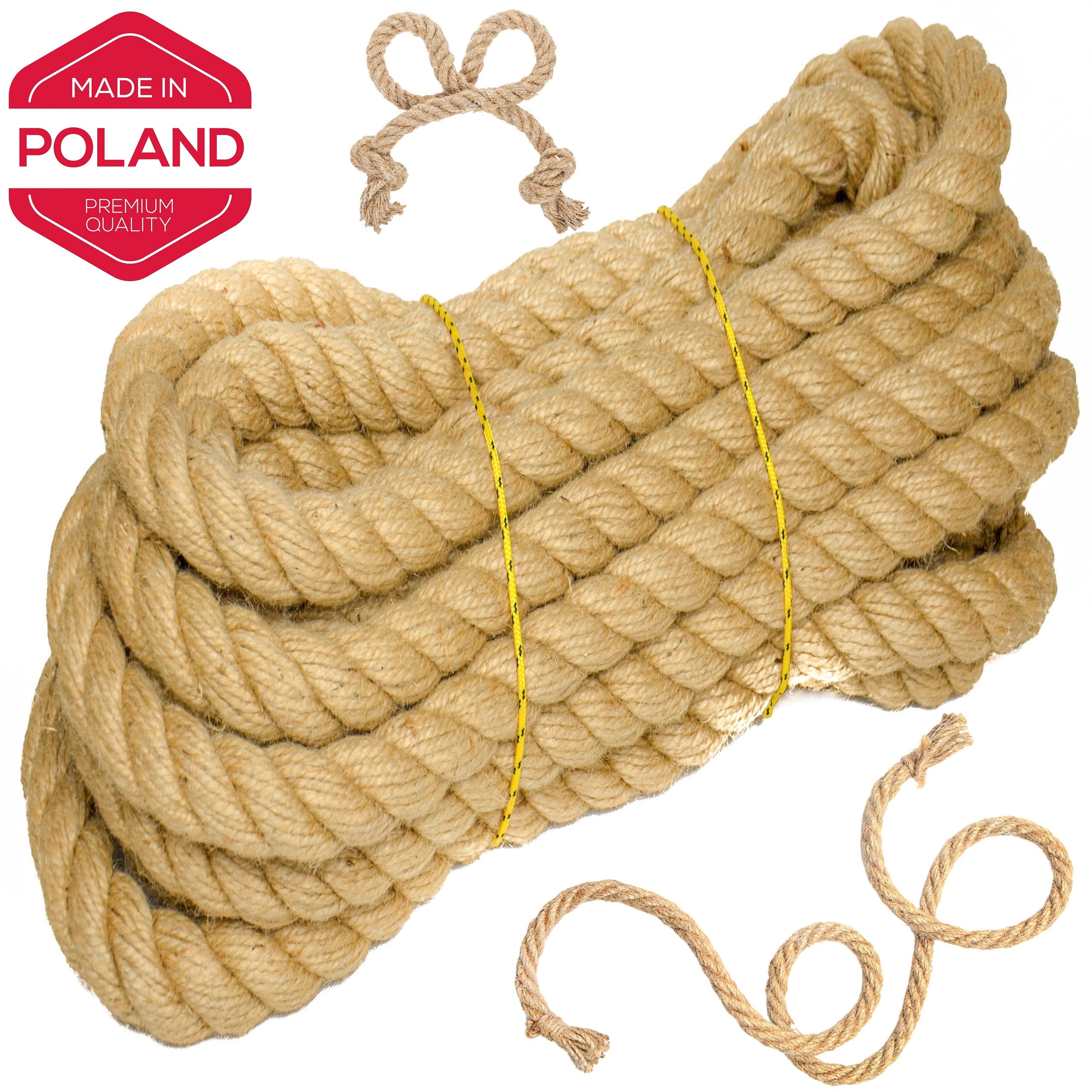 Jutová šnúra konopná námornícka šnúra krútená ozdobná fi40 mm 40 m